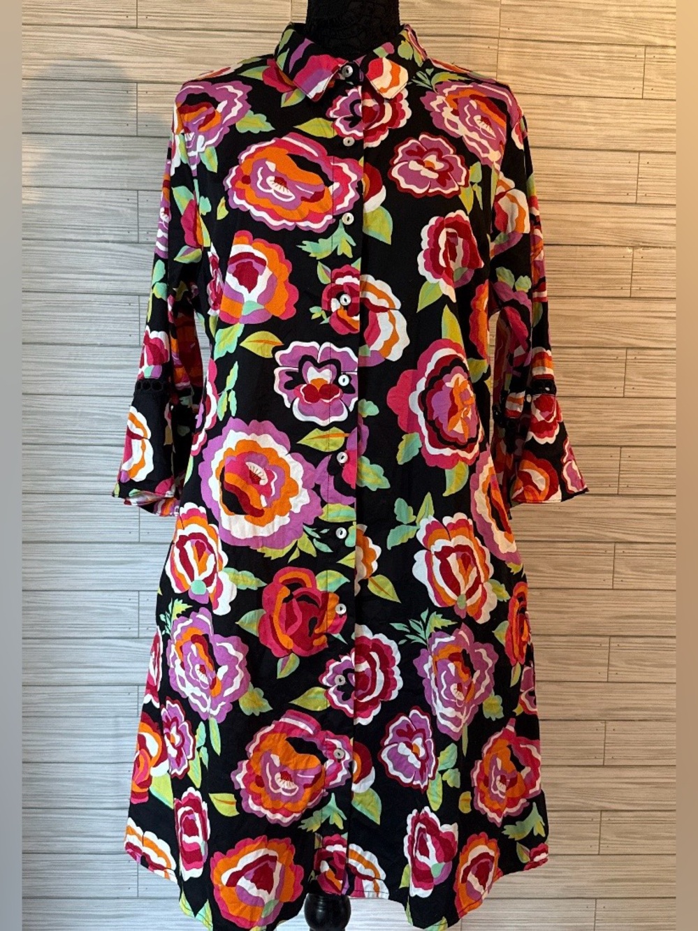 Studio Park X Leah Williams Garden Party Black Floral Dress